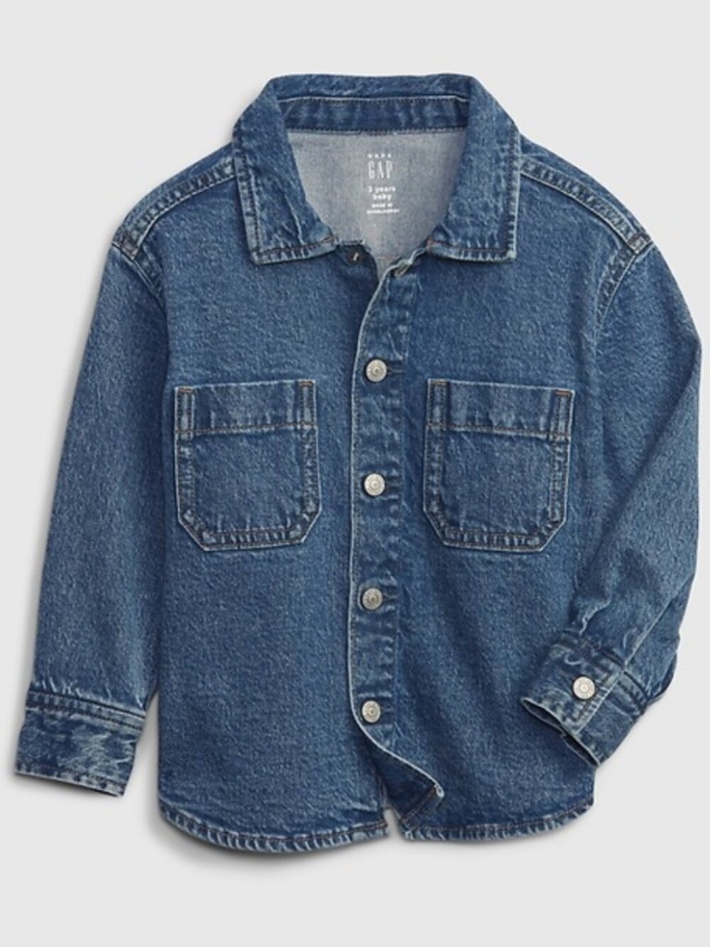 🌟 BABY GAP 🌟 KIDS HEAVY WEIGHT COTTON DENIM SHIRT BLUE SZ 3T